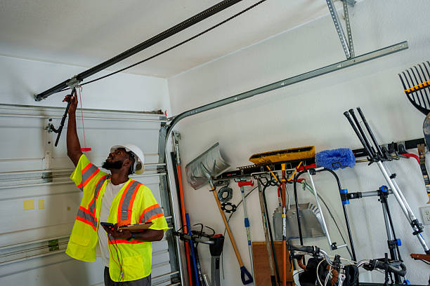 Professional Garage Door Panel Replacement technician working in Dudley, NC